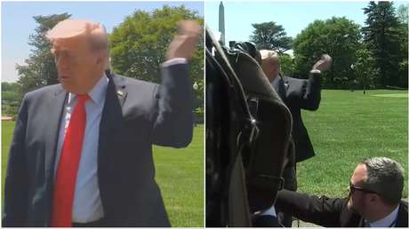 Una "abeja agresiva" interrumpe a Trump durante una entrevista con periodistas (VIDEOS)