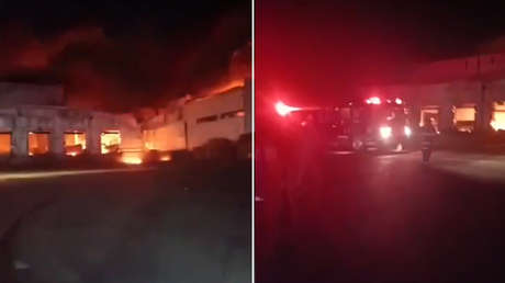 VIDEO: Voraz incendio consume una fábrica avícola en México