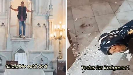 VIDEO: Hombre irrumpe en histórica iglesia en Colombia al grito de "soy el 666"