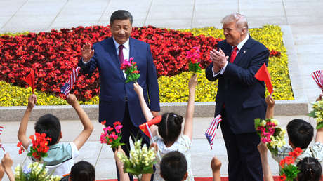 VIDEO: Grandiosa ceremonia de bienvenida que le da China a Trump